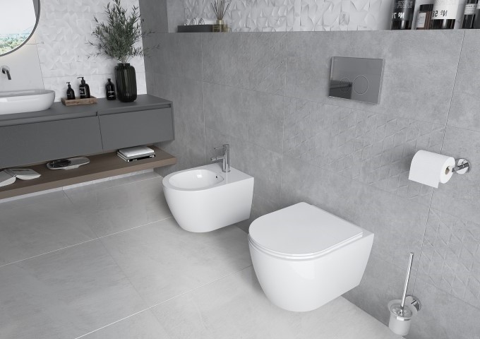 Concealed Cisterns for Toilets with Glossy Chrome Button